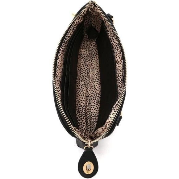 Women's Small Crossbody Bag Wristlet Clutch black - Picture 5 of 6